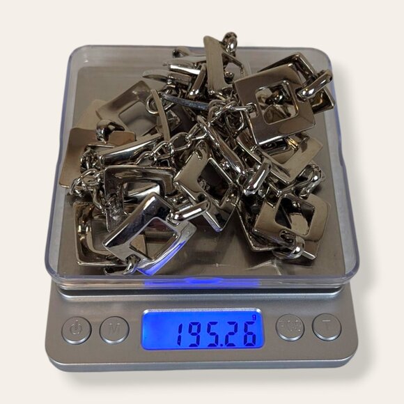 (2/$20) Vintage Square Metal Link Belt - Picture 6 of 6